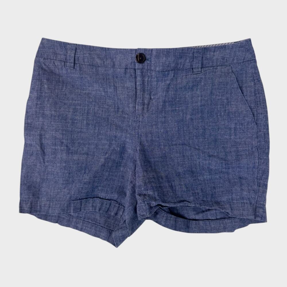 Merona Blue Chambray Size 4 Womens 100% Cotton Shorts
